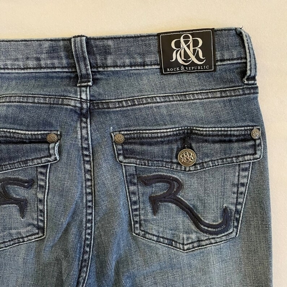 Vintage Rock & Republic Kasandra Low Rise Bootcut Flare Embroidered Flap Pocket - Picture 7 of 8